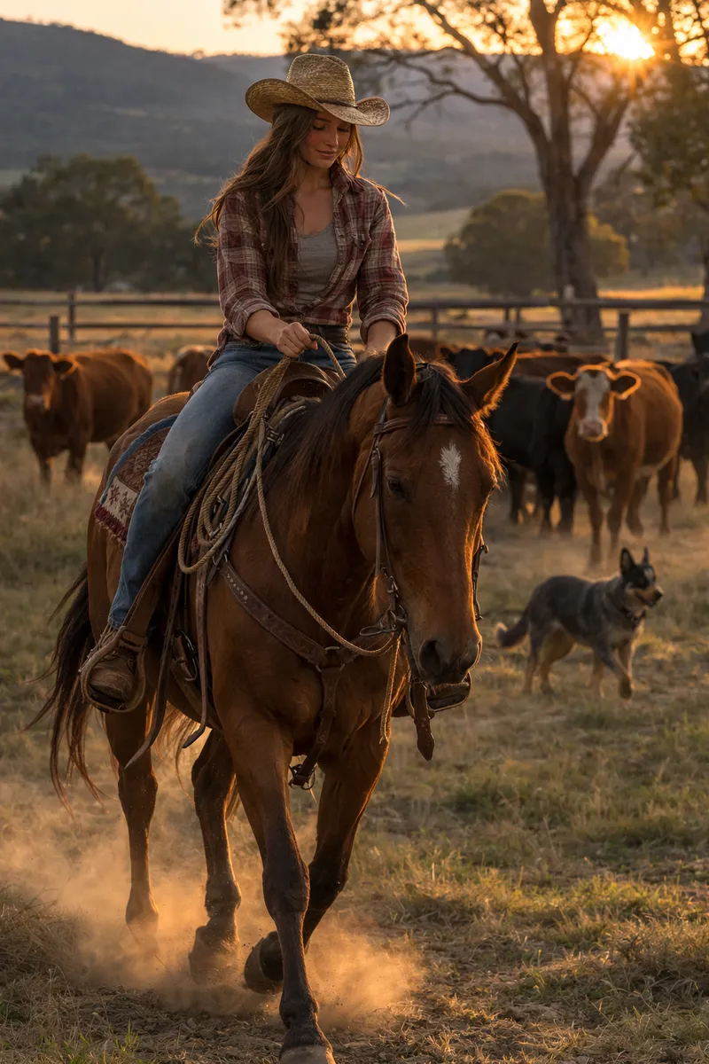Girl riding a horse